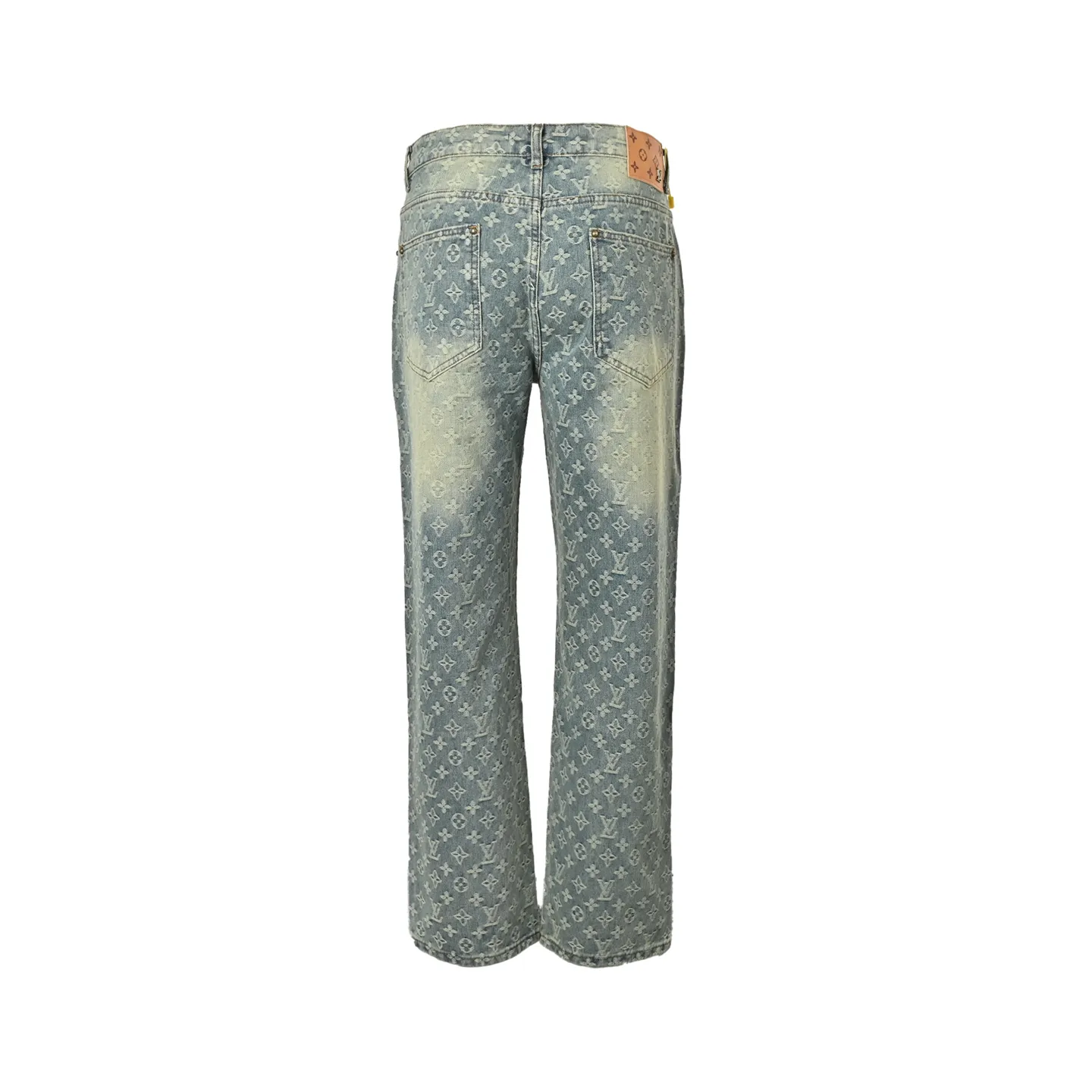 Louis Vuitton/Louis Vuitton all-over printed jacquard straight washed jeans